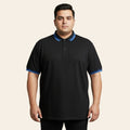 Black cotton polo shirt with contrast tipped collar made from 100% cotton by Bigwear.pk modern everyday essential mens casual wear.