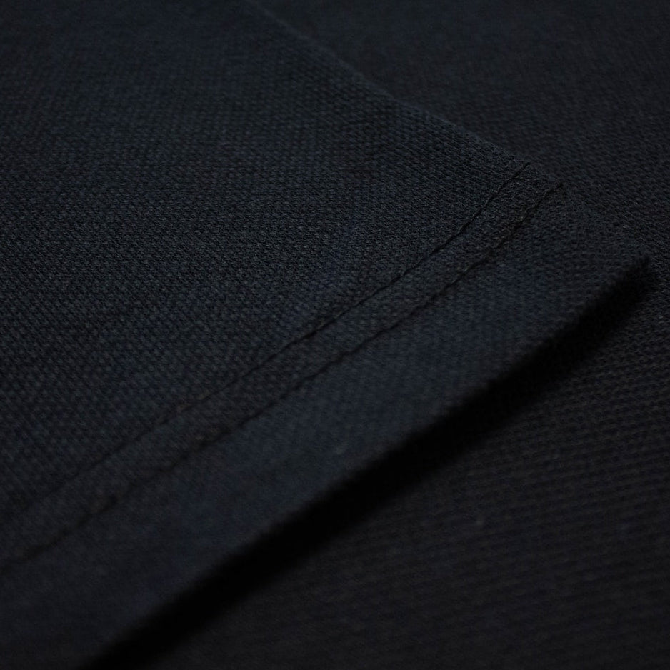 Black Grandad Collar Polo Shirt Tipped Collar 100% Cotton Casual Wear