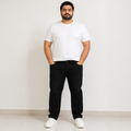 Black straight fit denim jeans for men classic black wash casual everyday comfort style