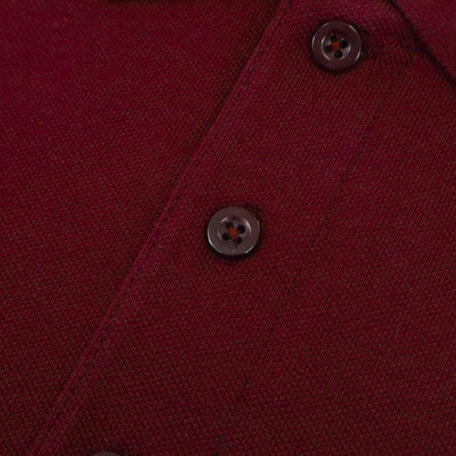 Burgundy tall pique polo shirt in premium cotton with extended length, breathable fabric, and classic collar for a clean smart-casual look