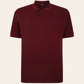 Burgundy tall pique polo shirt in premium cotton with extended length, breathable fabric, and classic collar for a clean smart-casual look