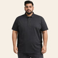 Plus size charcoal black side panel polo shirt cotton polyester XL-6XL