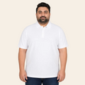 Classic white cotton polo shirt with ribbed collar and three button placket clean minimal design