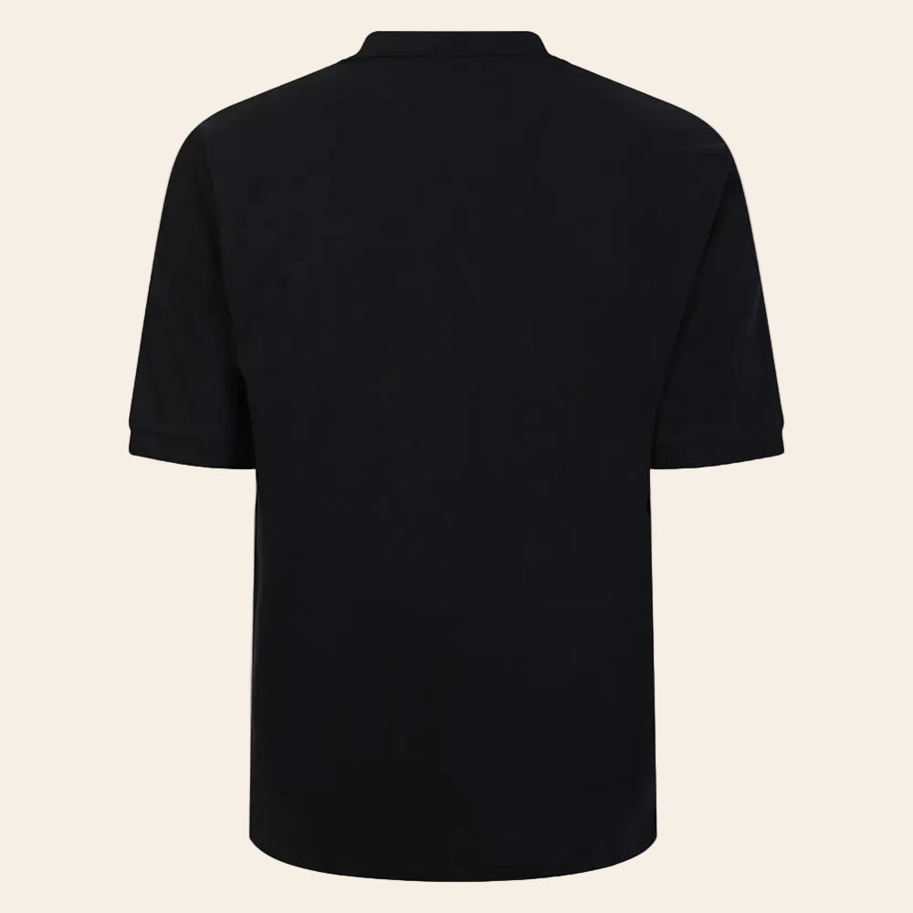 Men midnight black cotton polo shirt with ribbed collar classic fit