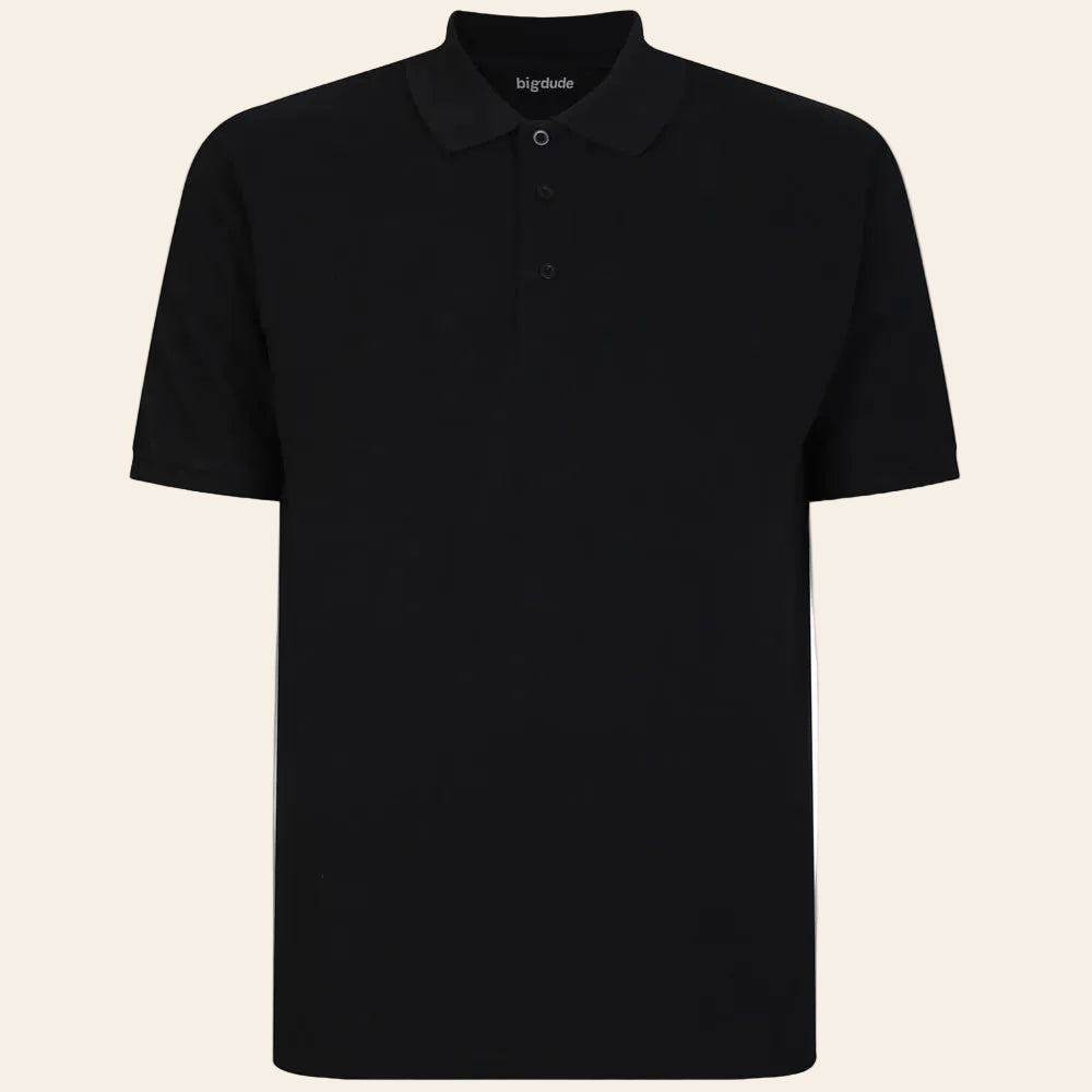 Men midnight black cotton polo shirt with ribbed collar classic fit