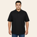 Men midnight black cotton polo shirt with ribbed collar classic fit