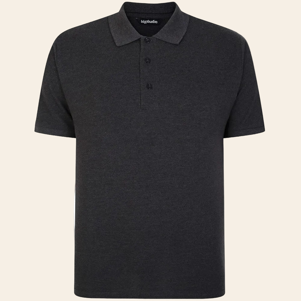 Bigwear.pk midnight charcoal cotton polo shirt with ribbed collar classic fit