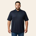 navy blue polyester polo shirt smooth finish short sleeve performance fit breathable fabric Bigwear.pk