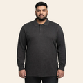 Bigwear charcoal long sleeve polo shirt cotton blend classic fit