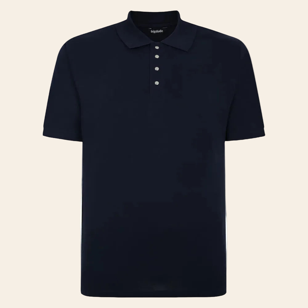 Premium Cotton Navy Polo Shirt With Snap Placket Style BG-118