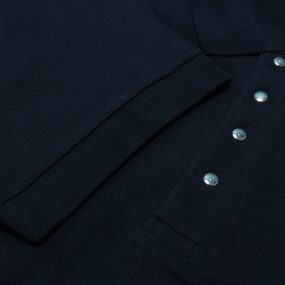 Premium Cotton Navy Polo Shirt With Snap Placket Style BG-118