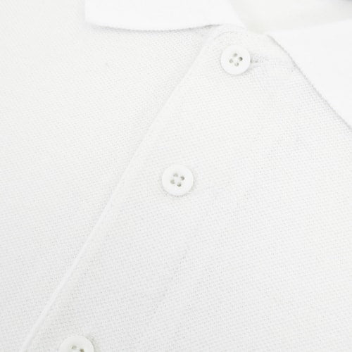 Premium white polo shirt for men in soft cotton blend fabric, breathable comfortable fit, short sleeves classic collar, clean minimal style, ideal for casual and smart casual wear, high quality 2XL size apparel