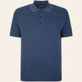 Plain denim blue polo shirt soft cotton blend ribbed collar classic fit Bigwear.pk