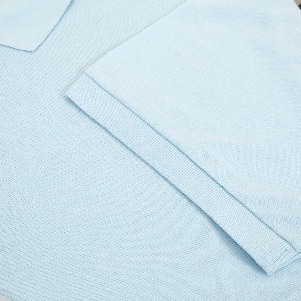Sky blue soft touch cotton polo shirt for men premium finish ribbed collar three button placket breathable fabric clean casual style
